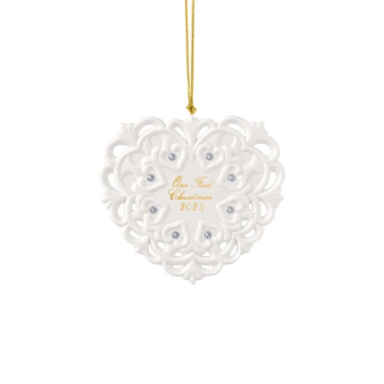 Christmas Classics 2025 szív karácsonyfadísz 10,5x0,5x9,5 cm