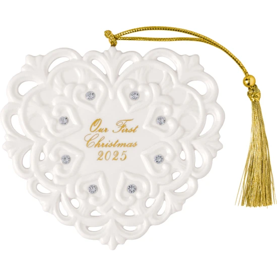 Christmas Classics 2025 szív karácsonyfadísz 10,5x0,5x9,5 cm