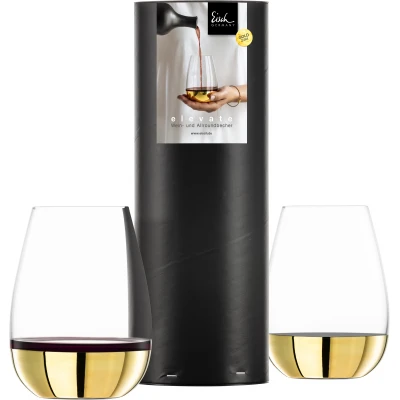 Eisch ELEVATE 2 db borospohár arany díszhengerben 5,5dl 118 mm