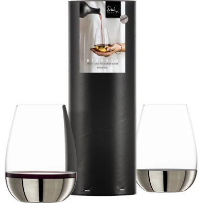Eisch ELEVATE 2 db borospohár platina díszhengerben 5,5dl 118 mm