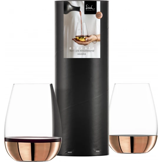 Eisch ELEVATE 2 db borospohár réz díszhengerben 5,5dl 118 mm