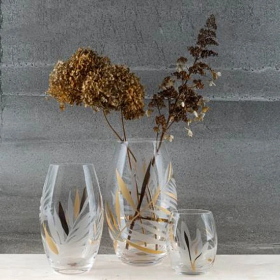 Lea váza üveg  30 cm