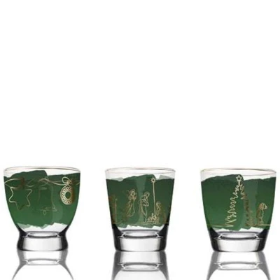 Set Christmas Classic viharlámpa üveg  10.5 cm