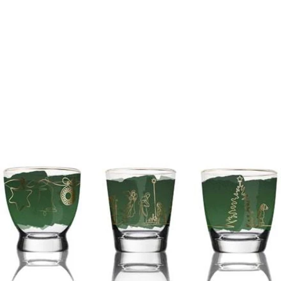 Set Christmas Classic viharlámpa üveg  10.5 cm