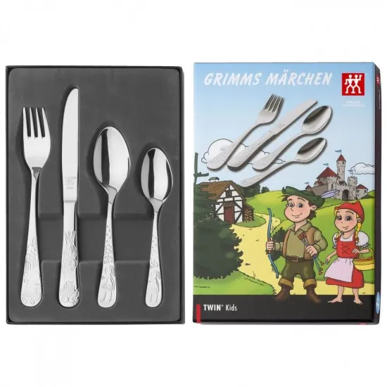 Zwilling Grimm mesék gyerek evőeszközkészlet  | 4 darabos | rozsdamentes Zwilling Grimm mesék gyerek evőeszközkészlet  | 4 darabos | rozsdamentes