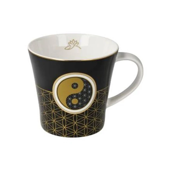 Yin Yang black kávés-teáscsésze csontporcelán 0,35l