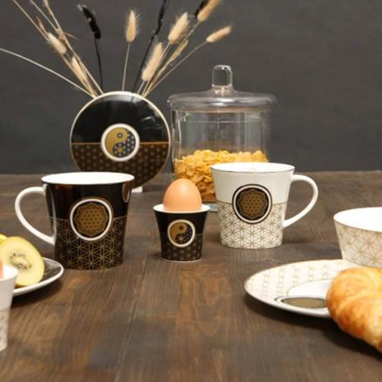 Yin Yang black kávés-teáscsésze csontporcelán 0,35l