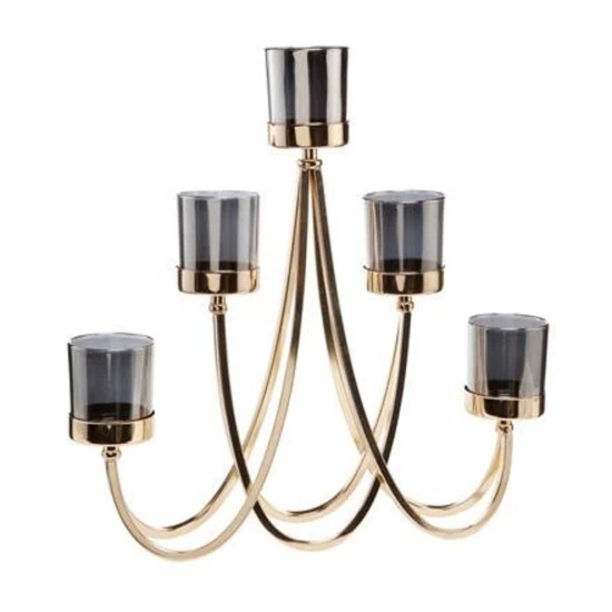 Candleholder gold gyertyatartó fém  41 cm