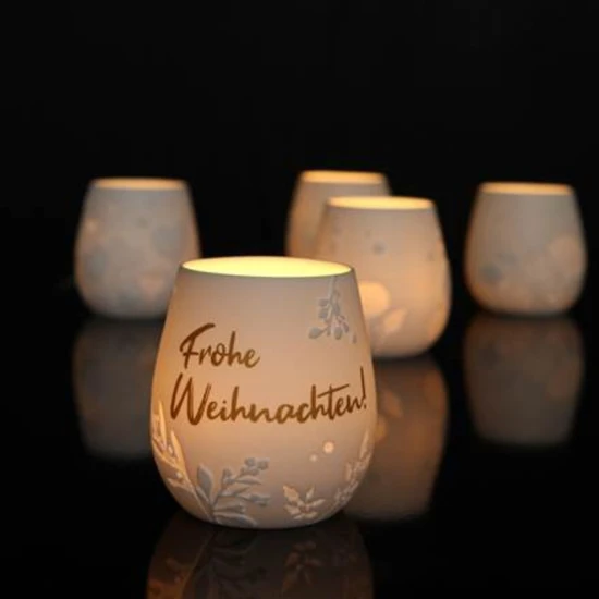 Frohe Weihnachten ! viharlámpa porcelán  9 cm