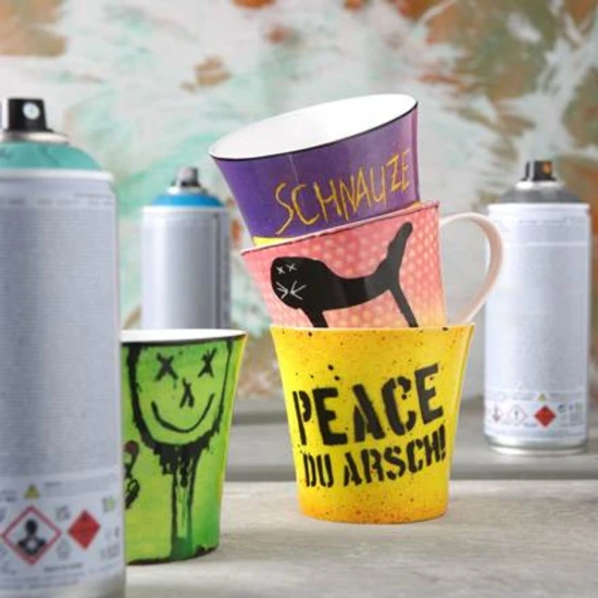 Frank Hummel Scheisskatze kávés-teáscsésze csontporcelán 0,35l