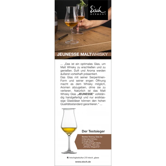 Eisch JEUNESSE Malt whisky pohár készlet díszhengerben 1,6dl 160 mm