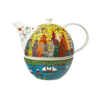 James Rizzi - My New York City Sunset teáskanna melegentartóval csontporcelán  1,2 l