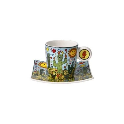 James Rizzi Desert Life csésze + alj csontporcelán 0,1l