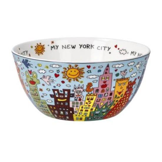 James Rizzi My New York City Day tál csontporcelán