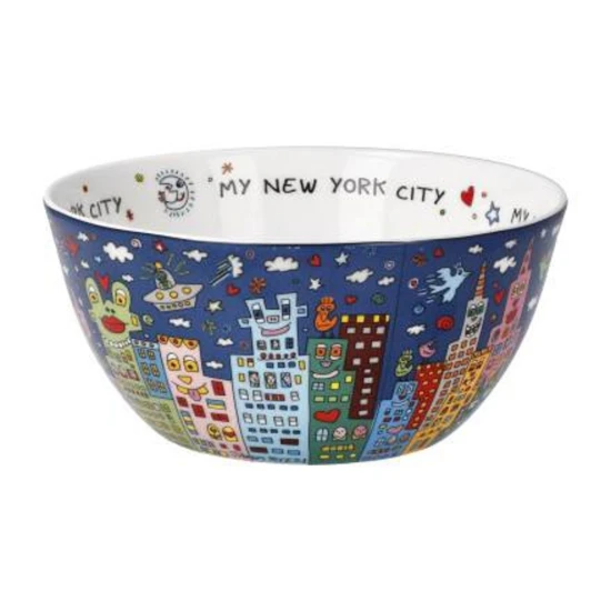 James Rizzi My New York City Night tál csontporcelán