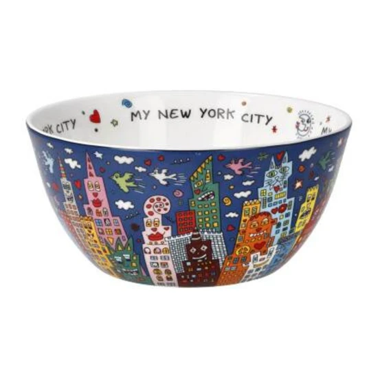 James Rizzi My New York City Night tál csontporcelán