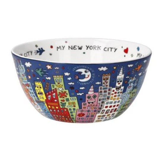 James Rizzi My New York City Night tál csontporcelán