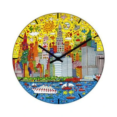 James Rizzi My New York City Sunset falióra porcelán Ziffernblatt: Strichindizes  5 cm