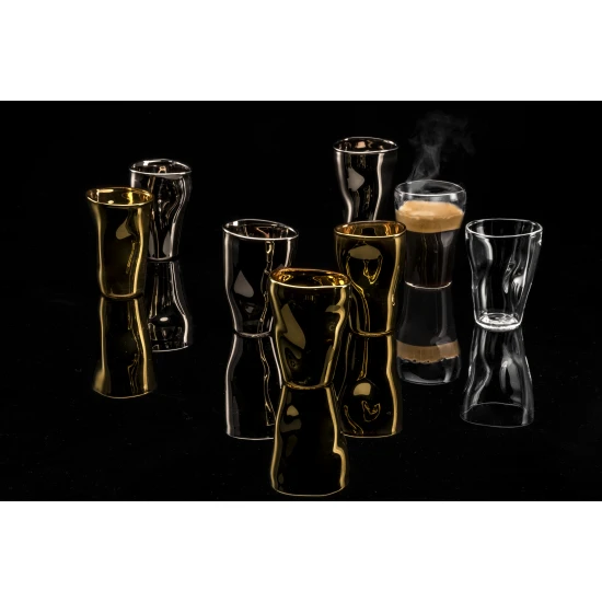 Eisch UNIK 4 db eszpresszócsésze díszhengerben 1dl 85 mm Eisch UNIK 4 db eszpresszócsésze díszhengerben 1dl 85 mm