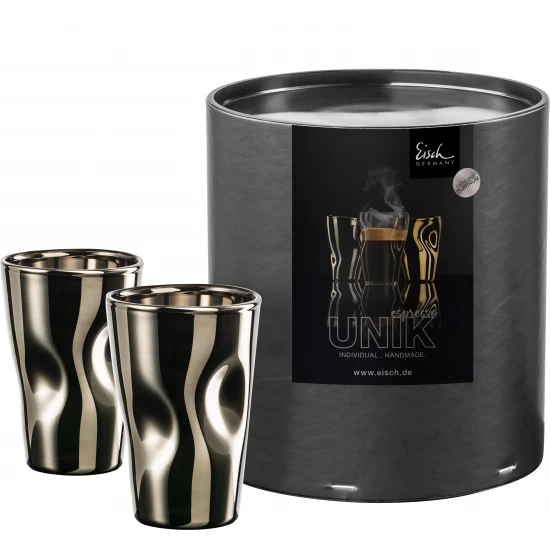 Eisch UNIK 2 db eszpresszócsésze platina díszhegerben 1dl 85 mm