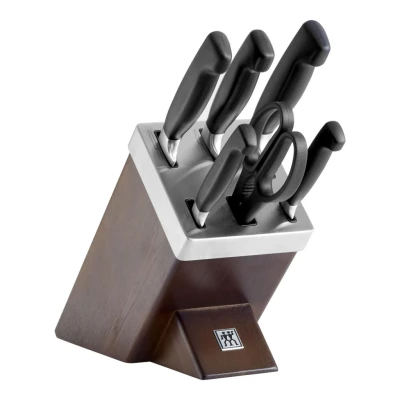 ZWILLING FOUR STAR | késblokk szett élezővel 7 darabos | hamu | barna
