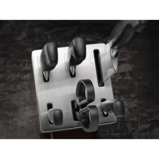 ZWILLING FOUR STAR | késblokk szett élezővel 7 darabos | hamu | antracit