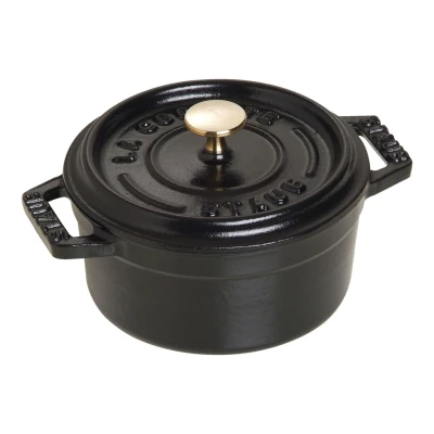 Staub La Cocotte | Mini Cocotte öntöttvas főzőedény 10 cm | fekete | kerek | öntöttvas