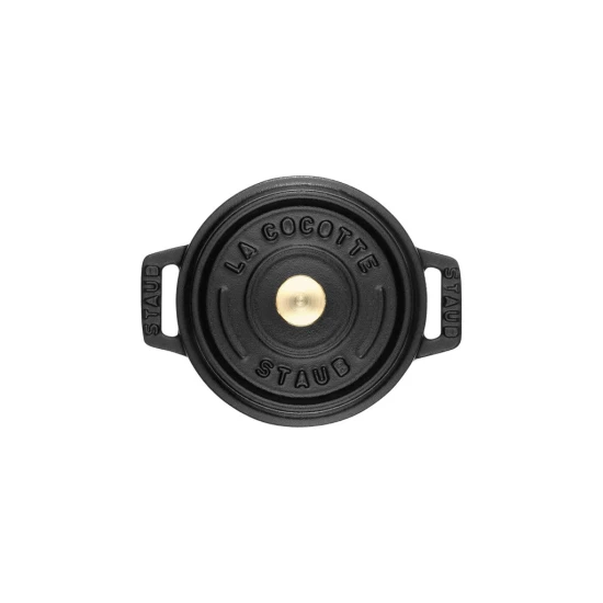 Staub La Cocotte | Mini Cocotte öntöttvas főzőedény 10 cm | fekete | kerek | öntöttvas