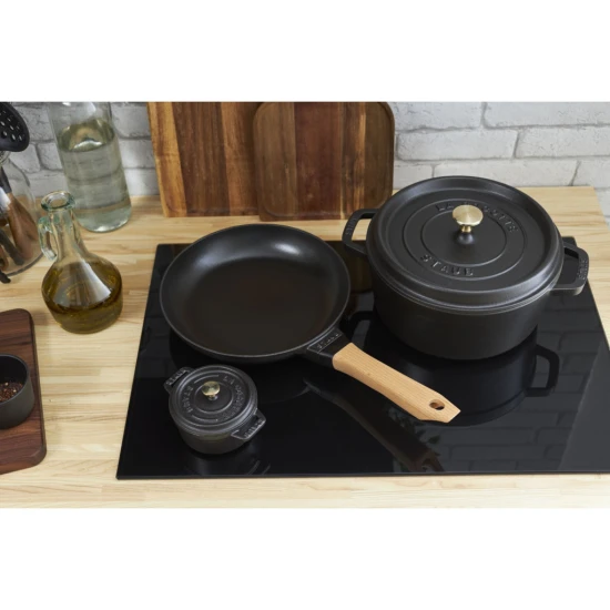 Staub La Cocotte | Mini Cocotte öntöttvas főzőedény 10 cm | fekete | kerek | öntöttvas