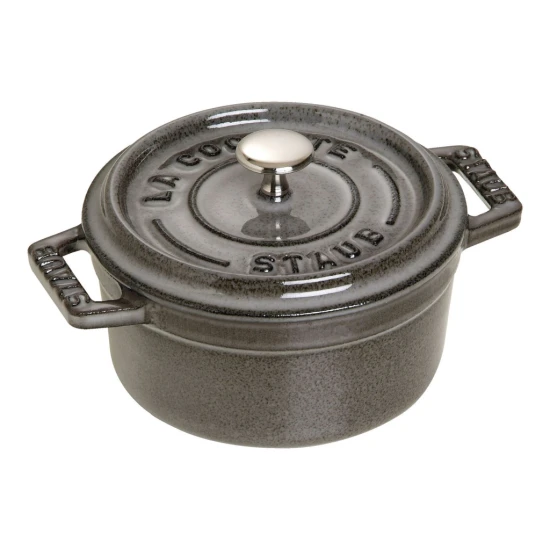 Staub La Cocotte | Mini Cocotte öntöttvas főzőedény 10 cm | grafitszürke | kerek | öntöttvas