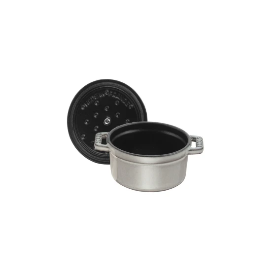 Staub La Cocotte | Mini Cocotte öntöttvas főzőedény 10 cm | grafitszürke | kerek | öntöttvas