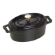Staub La Cocotte | Mini Cocotte öntöttvas főzőedény 11 cm | fekete | ovális | öntöttvas