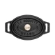 Staub La Cocotte | Mini Cocotte öntöttvas főzőedény 11 cm | fekete | ovális | öntöttvas