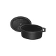 Staub La Cocotte | Mini Cocotte öntöttvas főzőedény 11 cm | fekete | ovális | öntöttvas