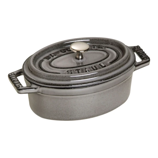 Staub La Cocotte | Mini Cocotte öntöttvas főzőedény 11 cm | grafitszürke | ovális | öntöttvas