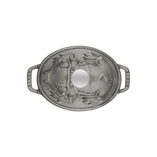 Staub La Cocotte | Cocotte öntöttvas főzőedény malac fedő 17 cm | grafitszürke | ovális | öntöttvas
