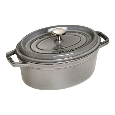 Staub La Cocotte | Cocotte öntöttvas főzőedény 23 cm | grafitszürke | ovális | öntöttvas