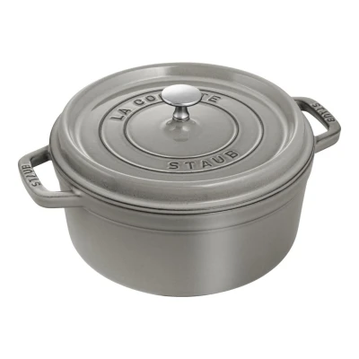 Staub La Cocotte | Cocotte öntöttvas főzőedény 24 cm | grafitszürke | kerek | öntöttvas