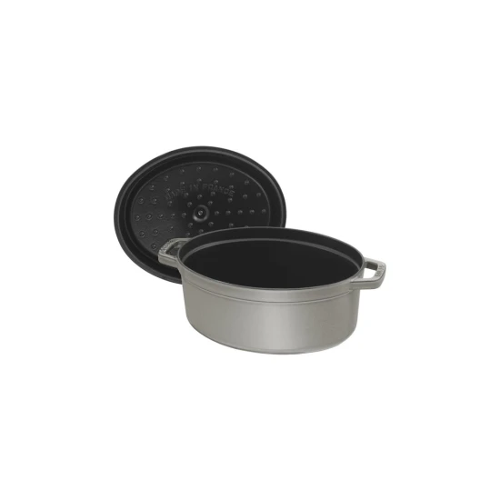 Staub La Cocotte | Cocotte öntöttvas főzőedény 27 cm | grafitszürke | ovális | öntöttvas