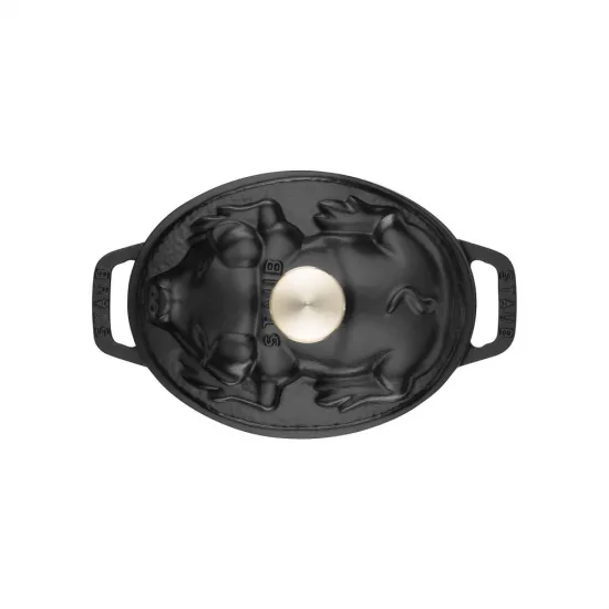 Staub öntöttvas edény | fekete | malac forma | 17 cm | 1l Staub öntöttvas edény | fekete | malac forma | 17 cm | 1l