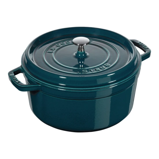 Staub La Cocotte | Cocotte öntöttvas főzőedény 28 cm | tengerkék | kerek | öntöttvas