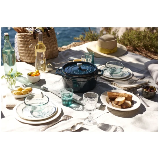 Staub La Cocotte | Cocotte öntöttvas főzőedény 28 cm | tengerkék | kerek | öntöttvas