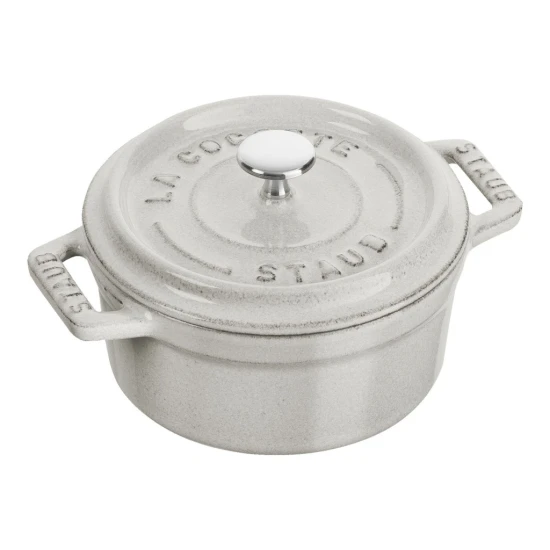 Staub La Cocotte | Mini Cocotte öntöttvas főzőedény 10 cm | fehér trüffel | kerek | öntöttvas