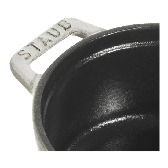 Staub La Cocotte | Mini Cocotte öntöttvas főzőedény 10 cm | fehér trüffel | kerek | öntöttvas