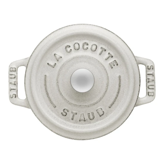 Staub La Cocotte | Mini Cocotte öntöttvas főzőedény 10 cm | fehér trüffel | kerek | öntöttvas