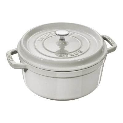 Staub La Cocotte | Cocotte öntöttvas főzőedény 26 cm | fehér trüffel | kerek | öntöttvas
