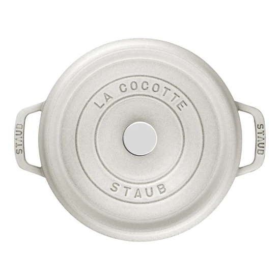Staub La Cocotte | Cocotte öntöttvas főzőedény 28 cm | fehér trüffel | kerek | öntöttvas