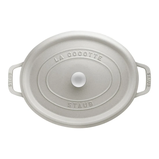 Staub La Cocotte | Cocotte öntöttvas főzőedény 31 cm | fehér trüffel | ovális | öntöttvas