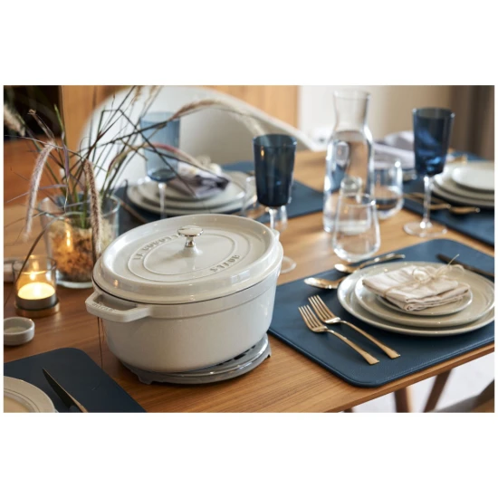 Staub La Cocotte | Cocotte öntöttvas főzőedény 27 cm | fehér trüffel | ovális | öntöttvas