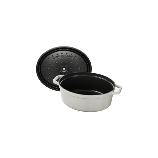 Staub La Cocotte | Cocotte öntöttvas főzőedény 27 cm | fehér trüffel | ovális | öntöttvas